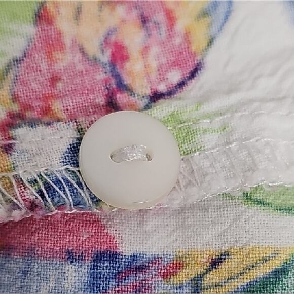 Alfred Dunner Vibrant Tropical Print Cropped and Tied Button Down Women's Top 16 - Picture 12 of 12